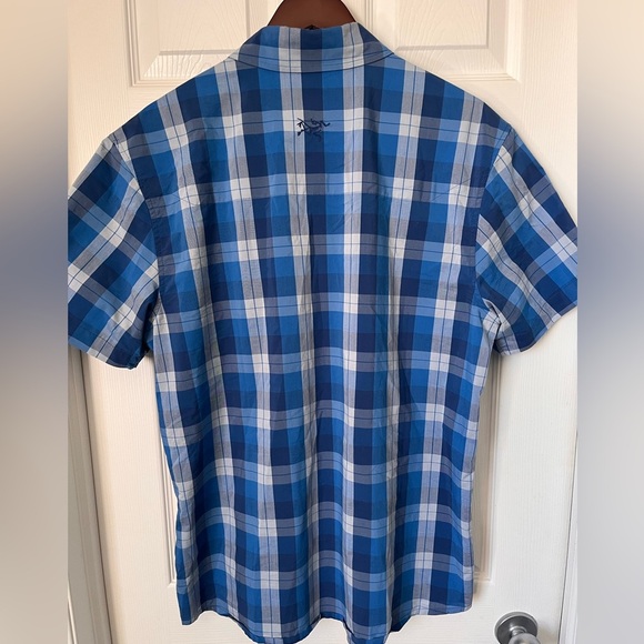 Mens Arcteryx Brohm Short Sleeve Button Up Outdoor Plaid Shirt Large - Picture 4 of 9
